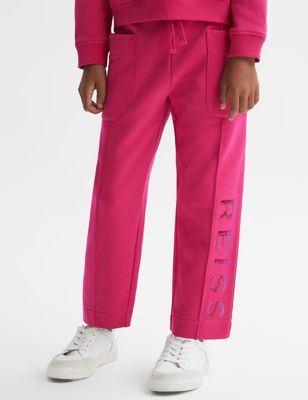 Reiss Girls Skinny Cotton Rich Joggers (4-14 Yrs) - 8-9 Y - Pink, Pink,Light Pink