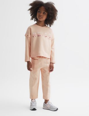 Reiss Girls Skinny Cotton Rich Joggers (4-14 Yrs) - 9-10Y - Light Pink, Light Pink,Pink