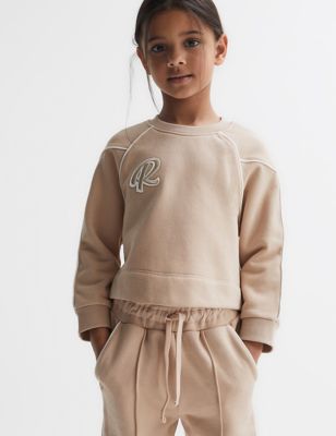 Reiss Girl's Cotton Rich Embroidered Jumper (4-14 Yrs) - 13-14 - Tan, Tan