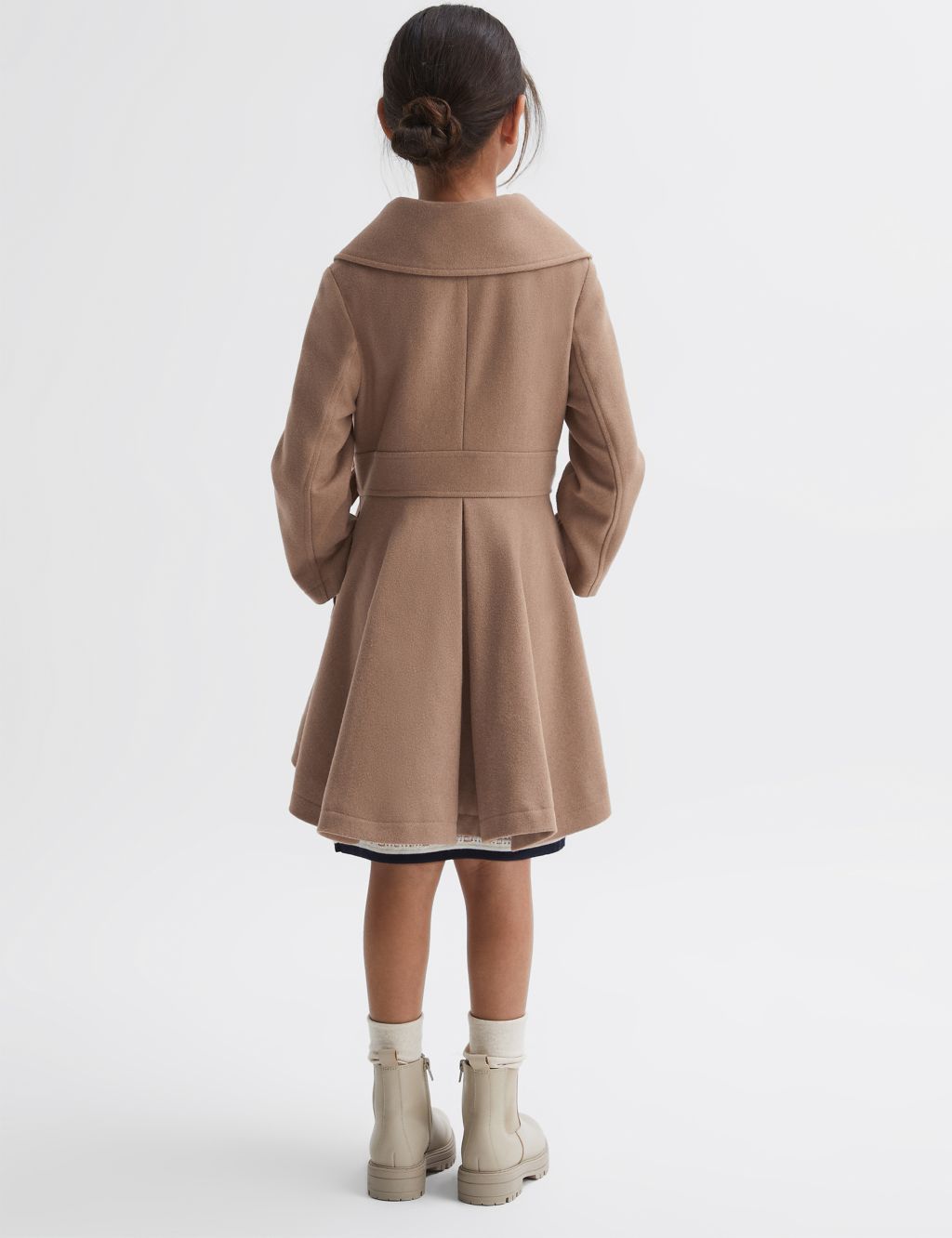 Wool Blend Bow Detail Coat (4-14 Yrs) image 5