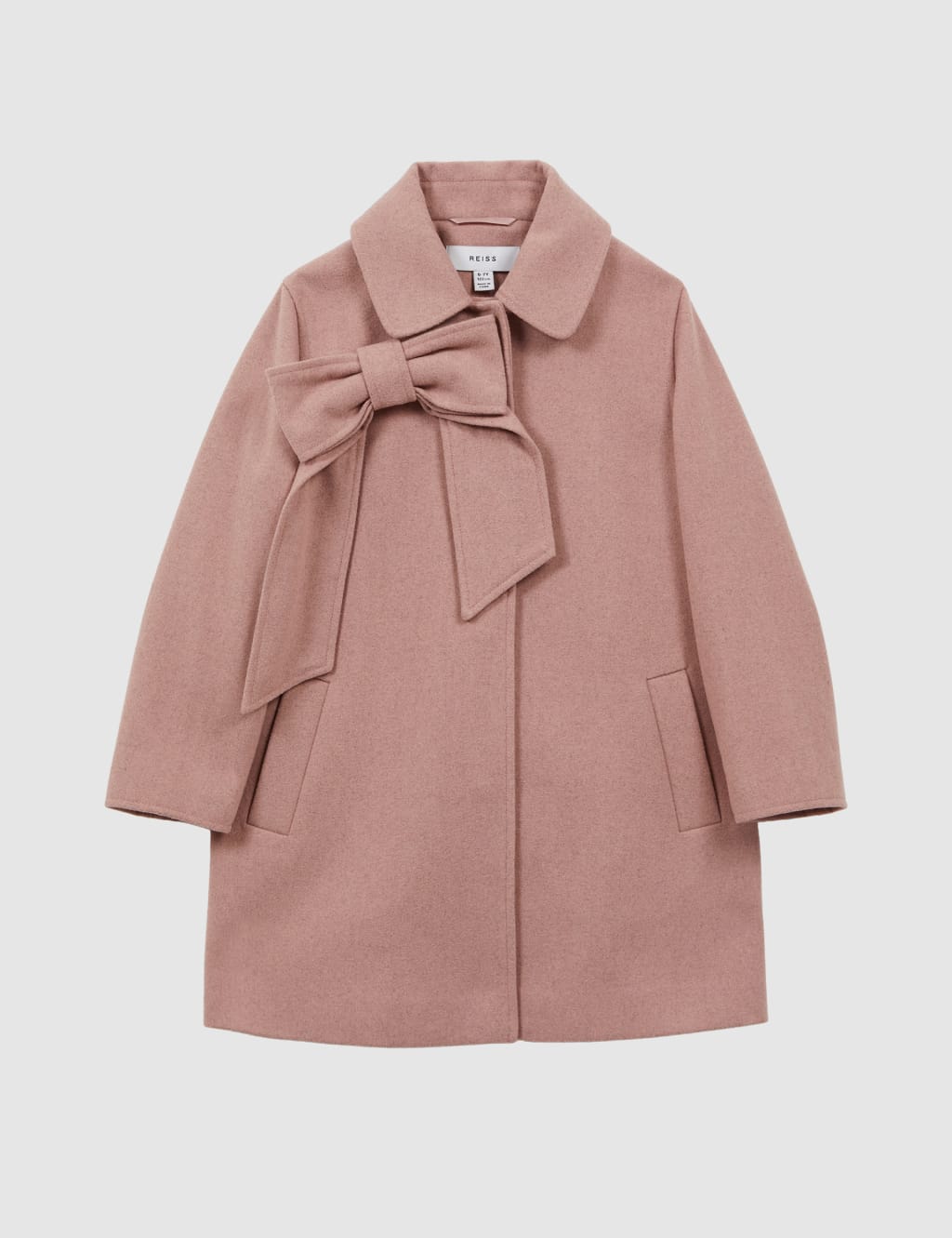 Wool Blend Bow Detail Coat (4-14 Yrs) image 2