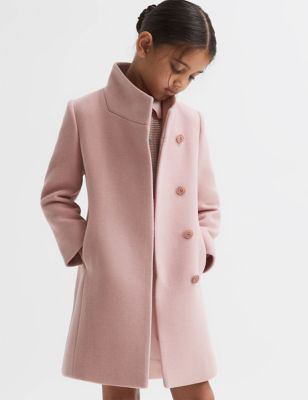Reiss Girl's Wool Rich Coat (4-14 Yrs) - 4-5 Y - Pink, Pink