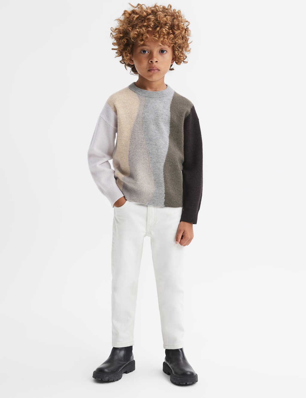Pure Wool Knitted Patterned Jumper (3-14 Yrs) image 3