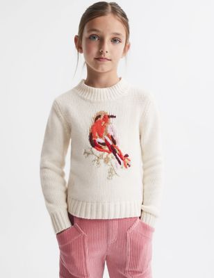 Reiss Girl's Wool Blend Robin Jumper (4-14 Yrs) - 10-11 - White, White