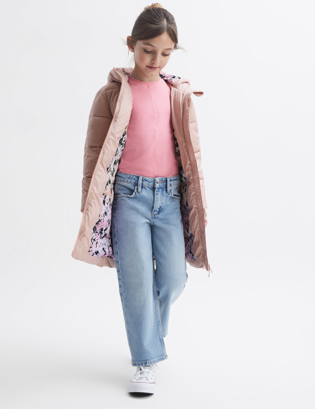 Longline Quilted Hooded Coat (4-12 Yrs) image 3