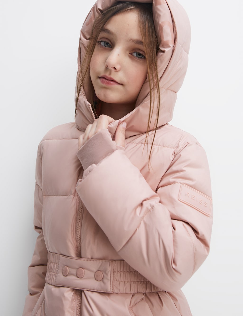Longline Quilted Hooded Coat (4-12 Yrs) image 4