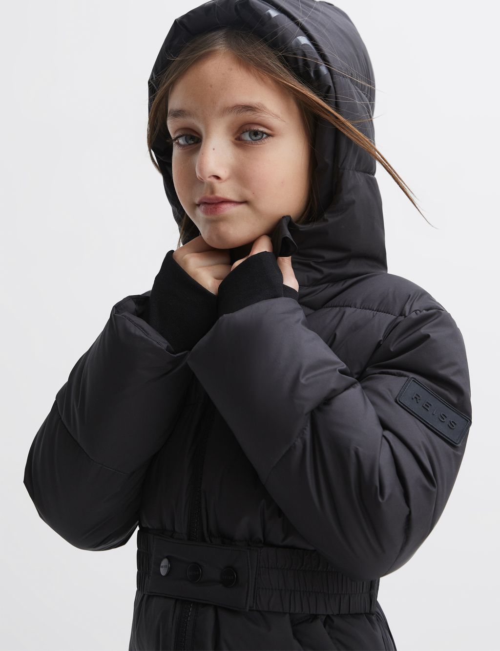 Longline Quilted Hooded Coat (4-12 Yrs) image 4