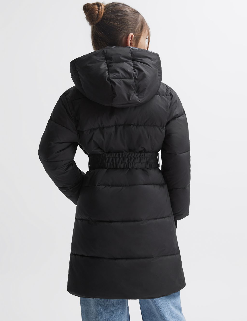 Longline Quilted Hooded Coat (4-12 Yrs) image 5
