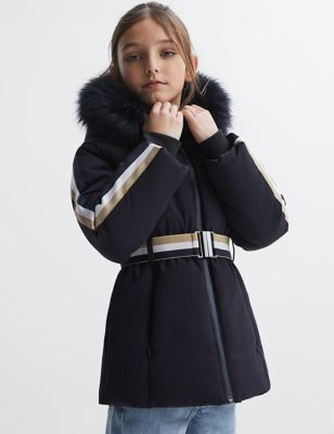 Reiss Girls Quilted Hooded Coat (4-12 Yrs) - 6-7 Y - Navy, Navy