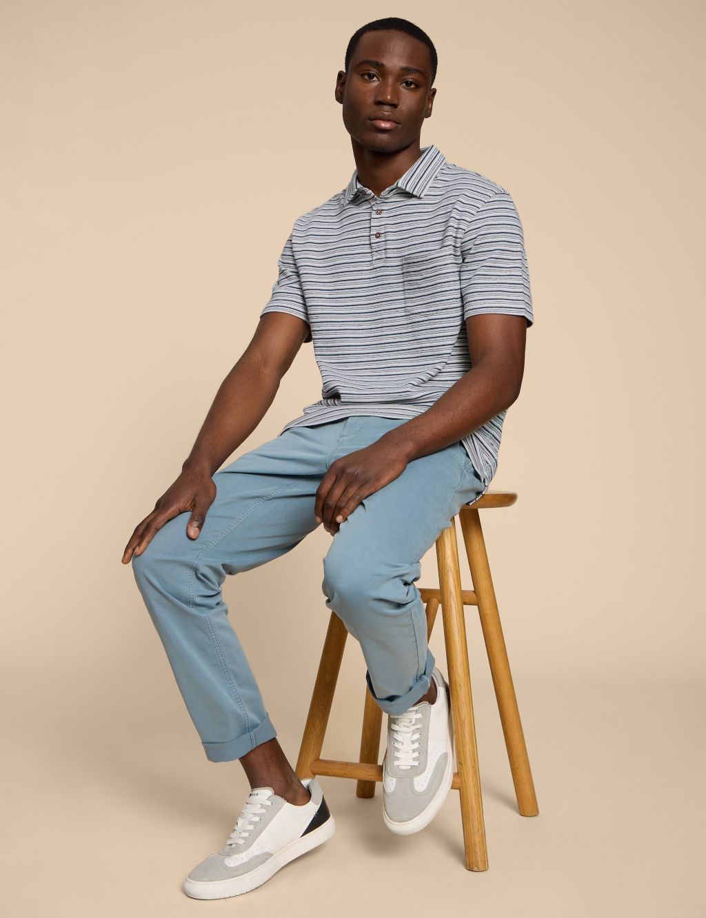 Pure Cotton Striped Polo Shirt image 1