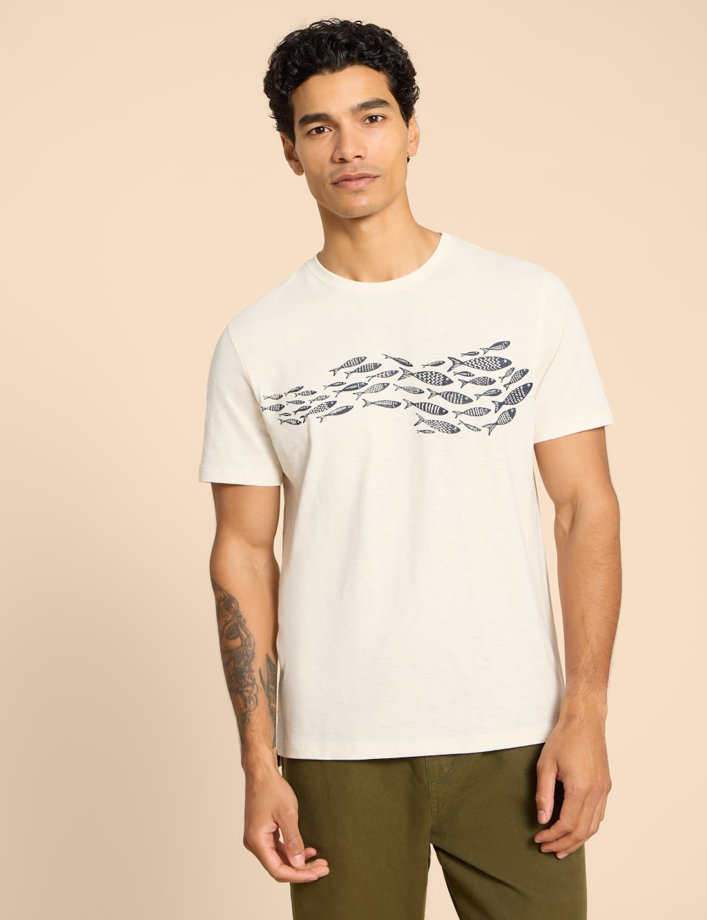 Pure Cotton Fish Graphic T-Shirt