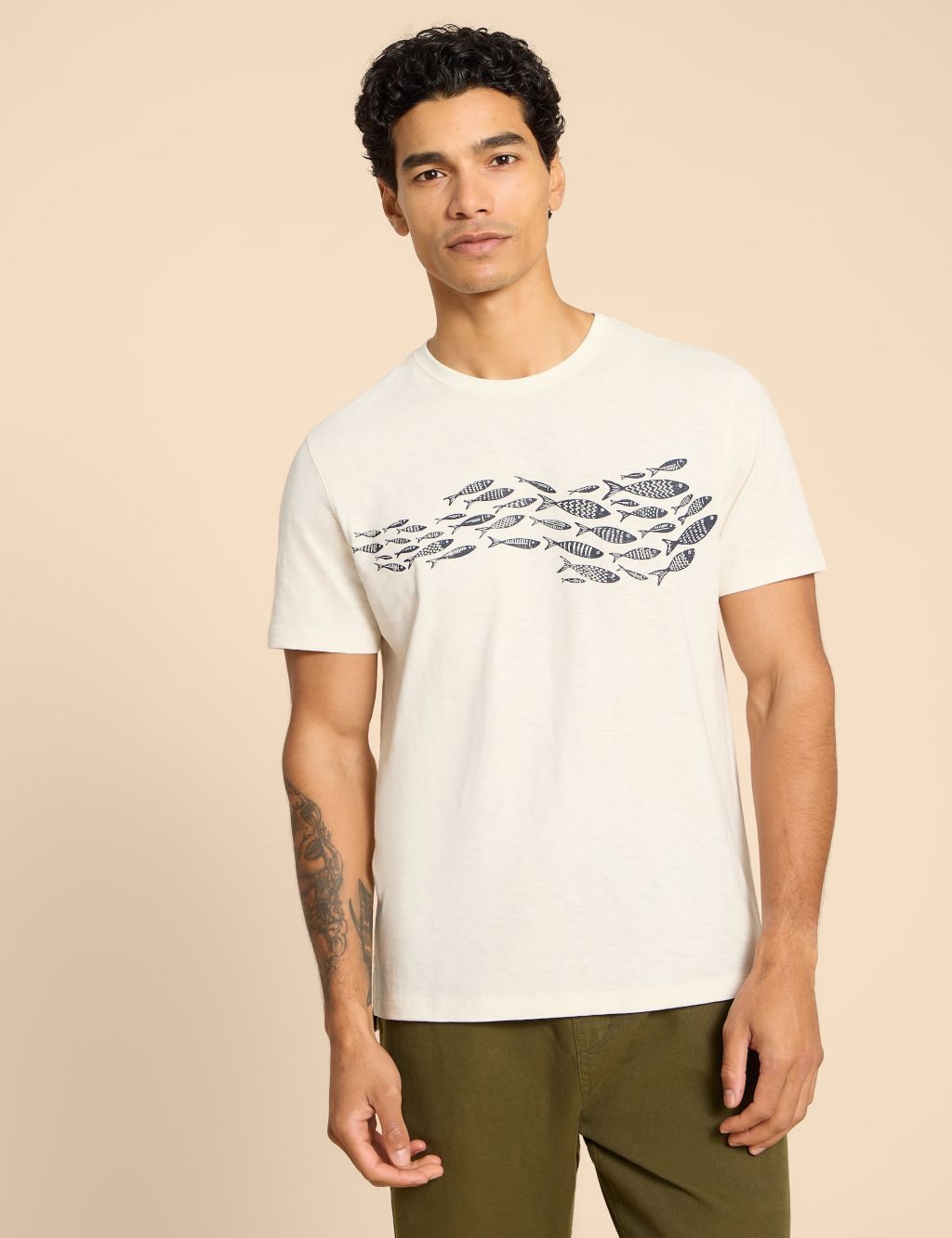 Pure Cotton Fish Graphic T-Shirt