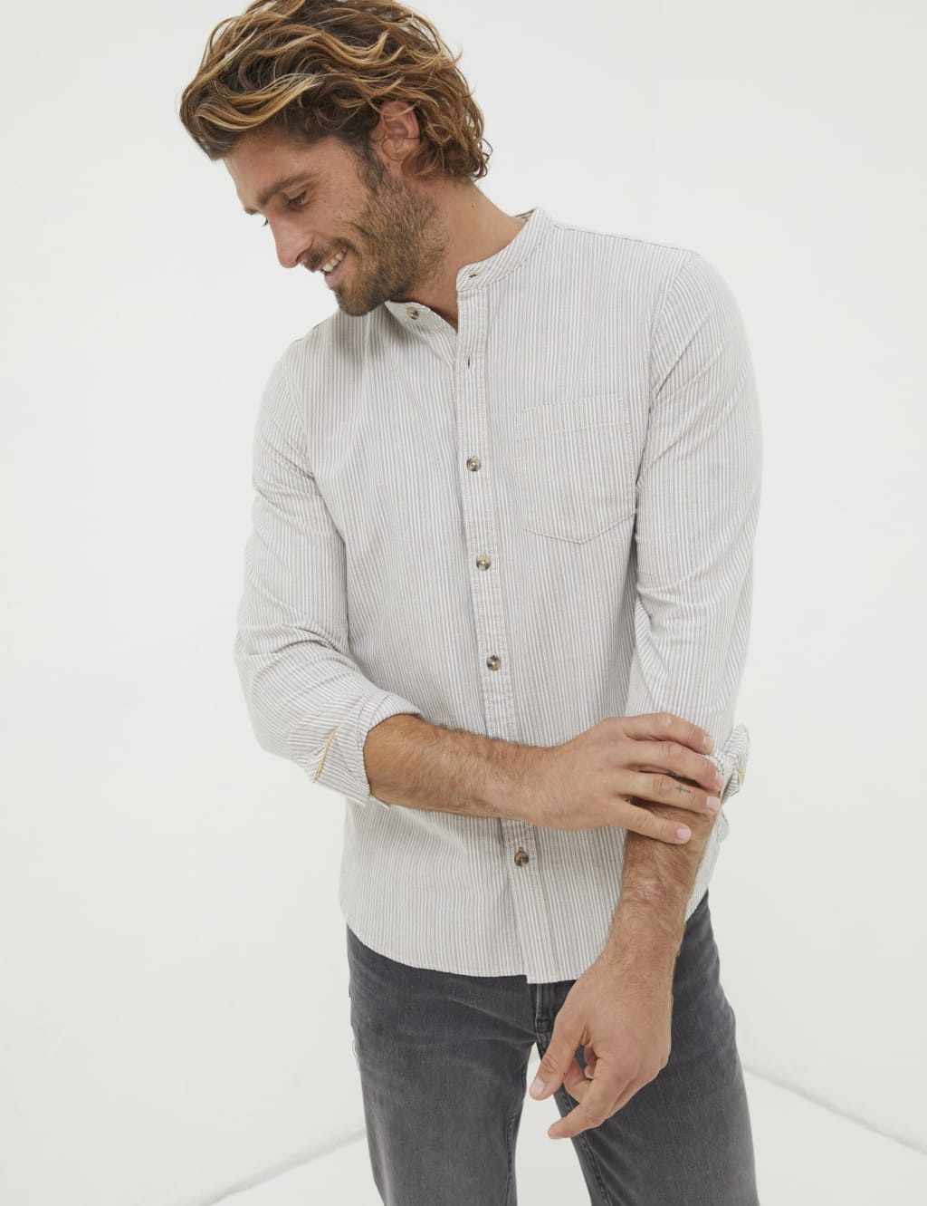 Men’s GrandadCollar Shirts M&S