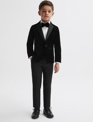 Reiss Boy's Slim Wool Blend Suit Trousers (3-14 Yrs) - 10-11 - Black, Black
