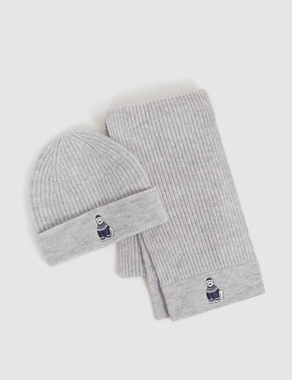 Kids' Pure Wool Polar Bear Hat & Scarf Set (3-10 Yrs) image 1