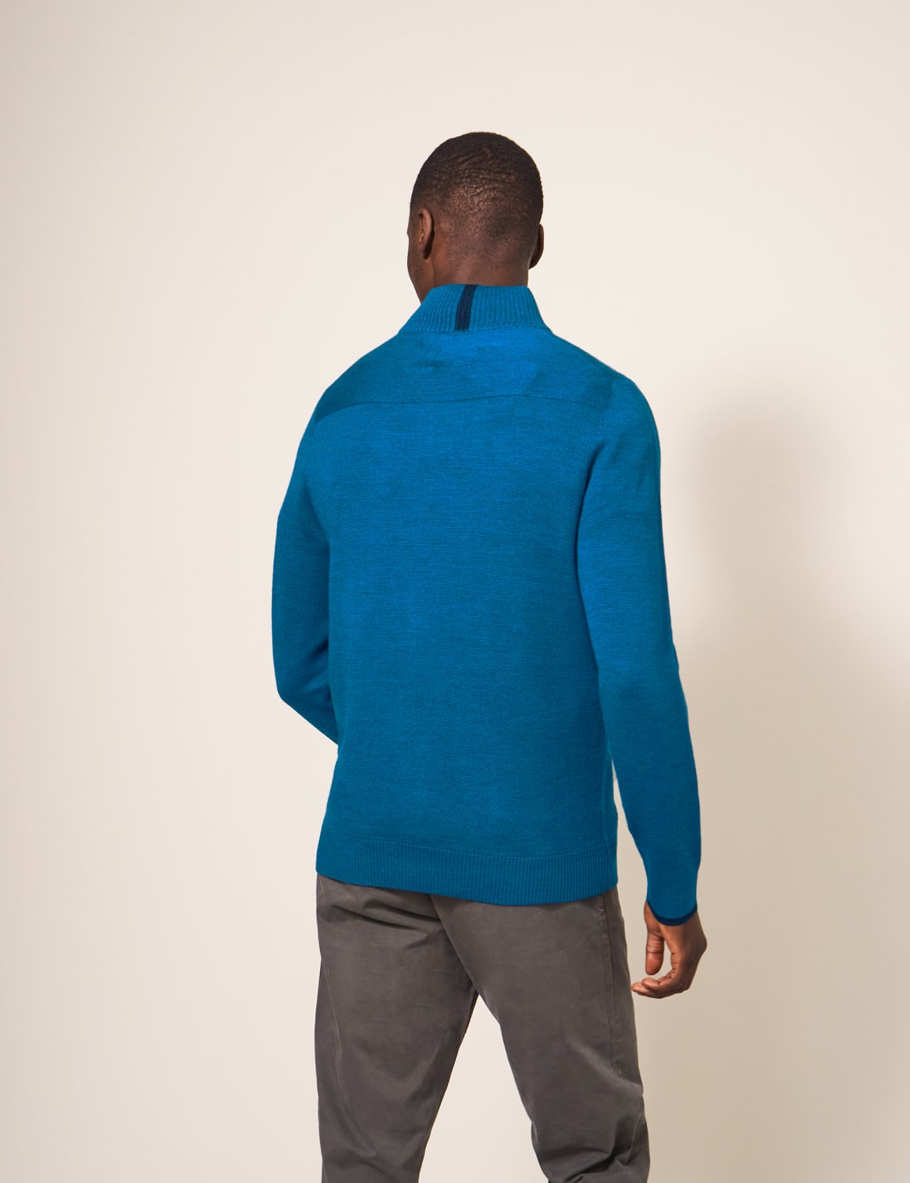 Pure Merino Wool Funnel Neck Half Zip Jumper image 3