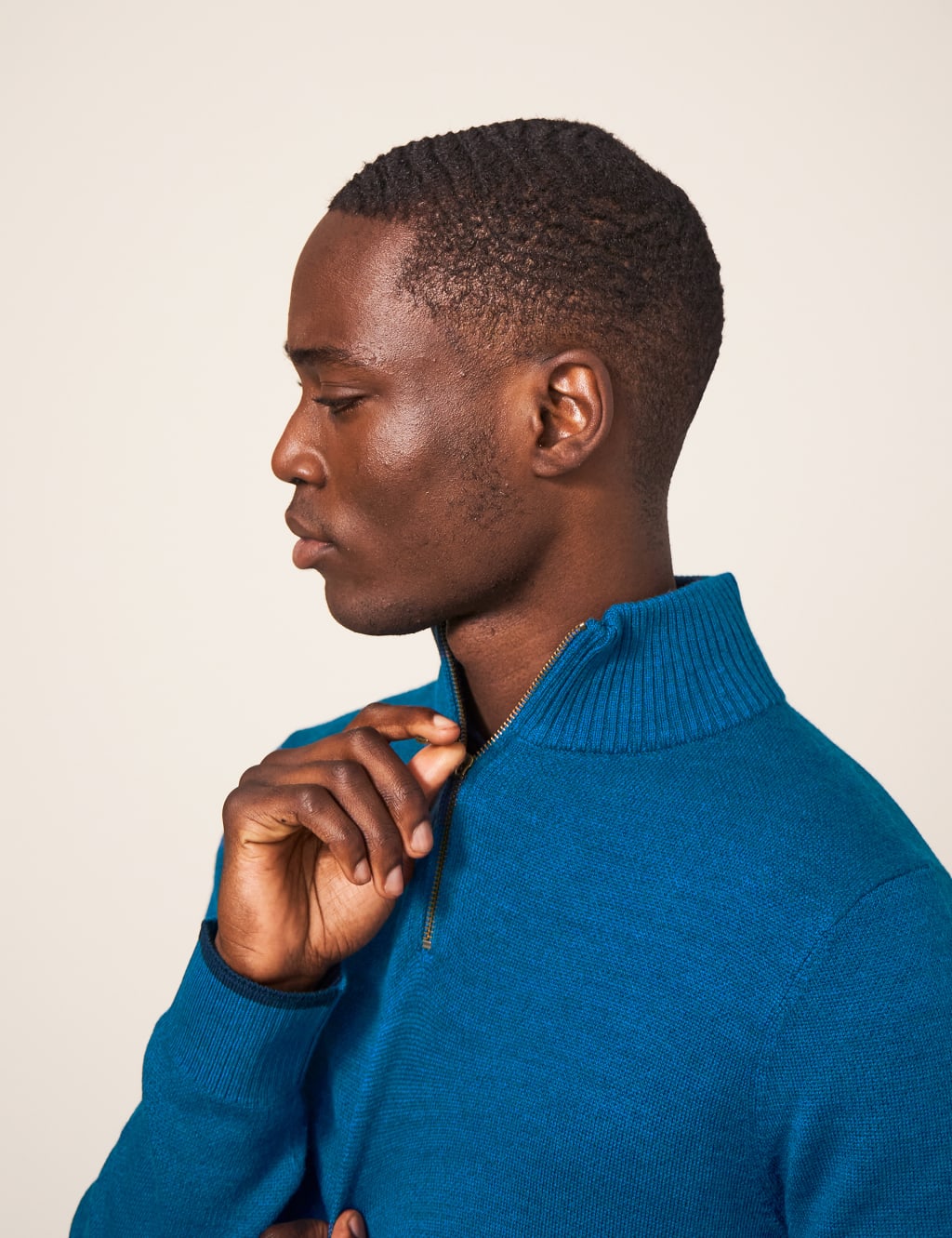 Pure Merino Wool Funnel Neck Half Zip Jumper image 5