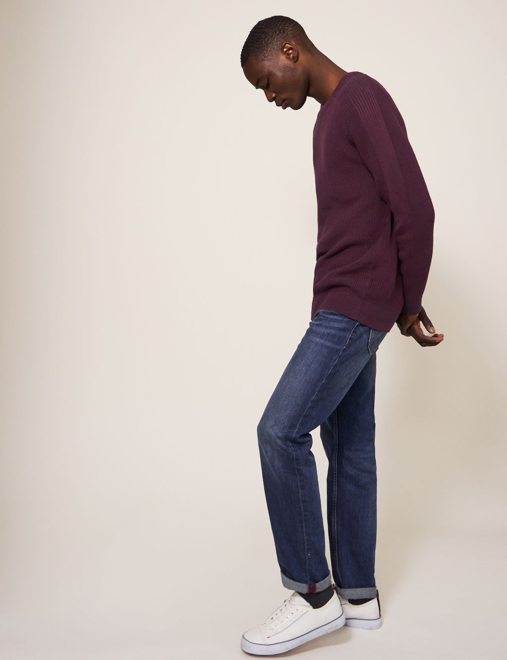 Pure Cotton Ribbed Crew Neck Jumper image 5