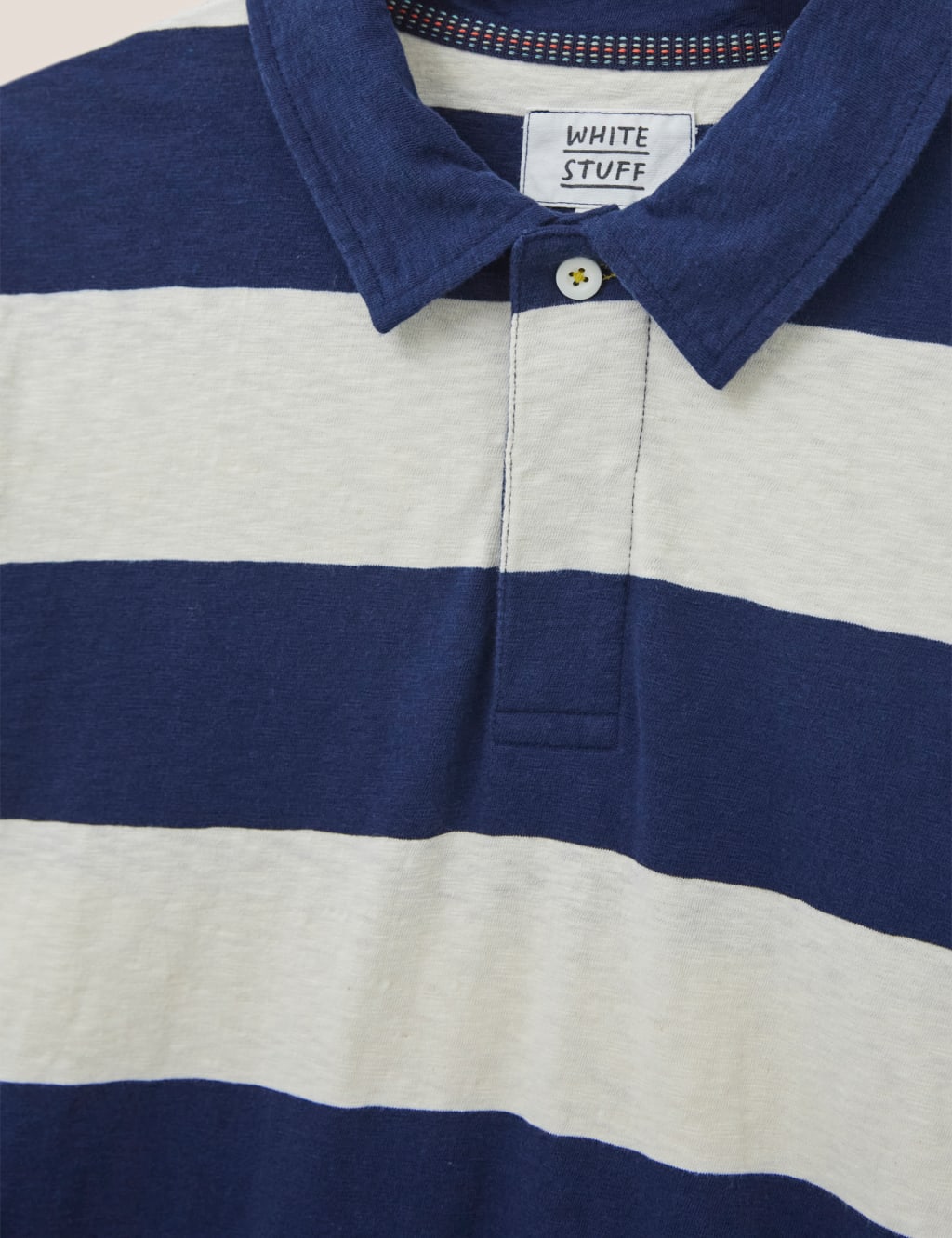 Pure Cotton Striped Long Sleeve Polo Shirt image 6