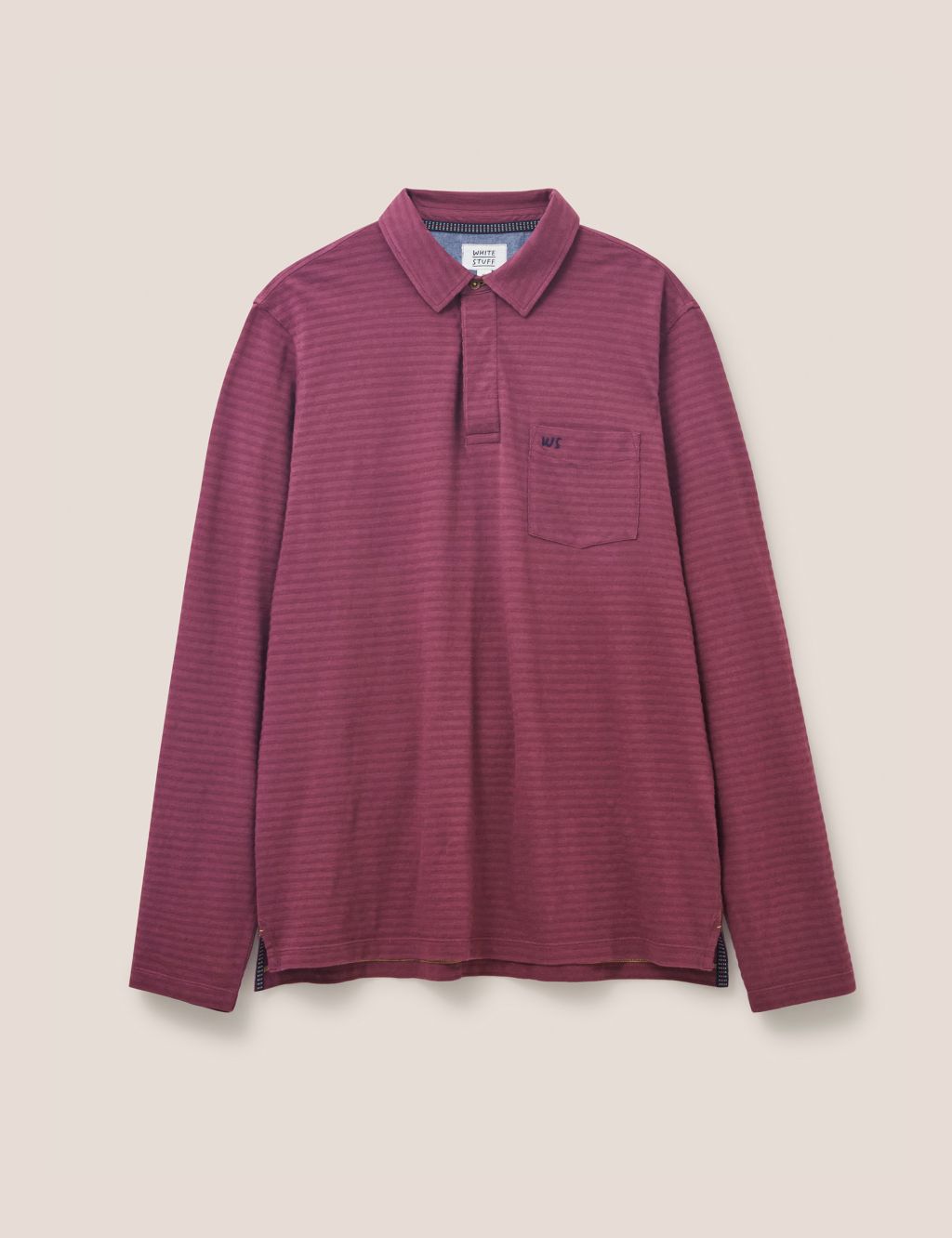 Pure Cotton Striped Long Sleeve Polo Shirt image 2