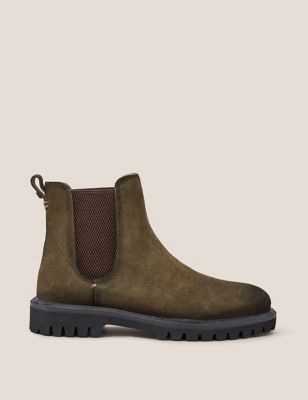 White Stuff Men's Suede Chelsea Boots - 8 - Green, Green