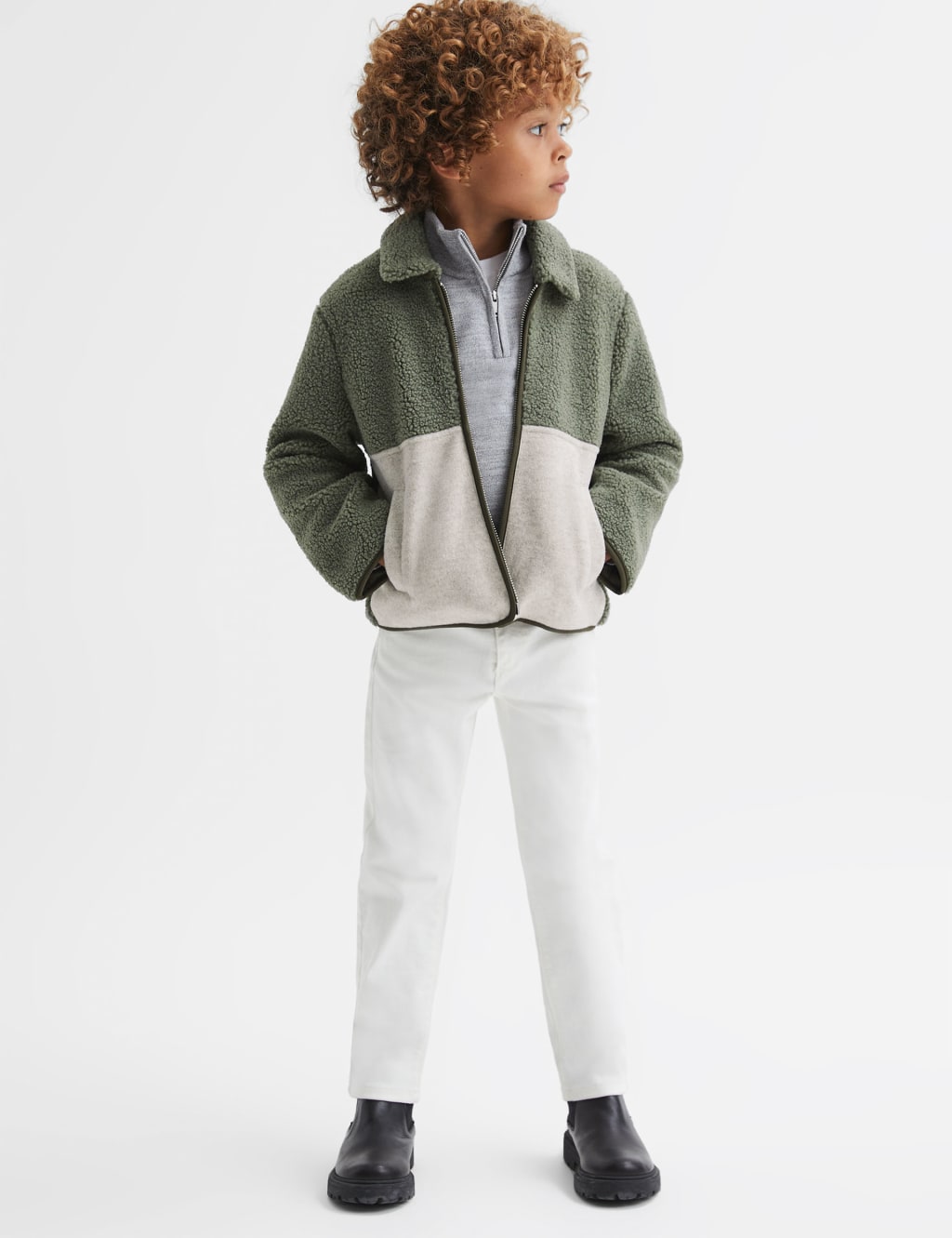Fleece Colour Block Zip-Through Jacket (3-14 Yrs) image 3