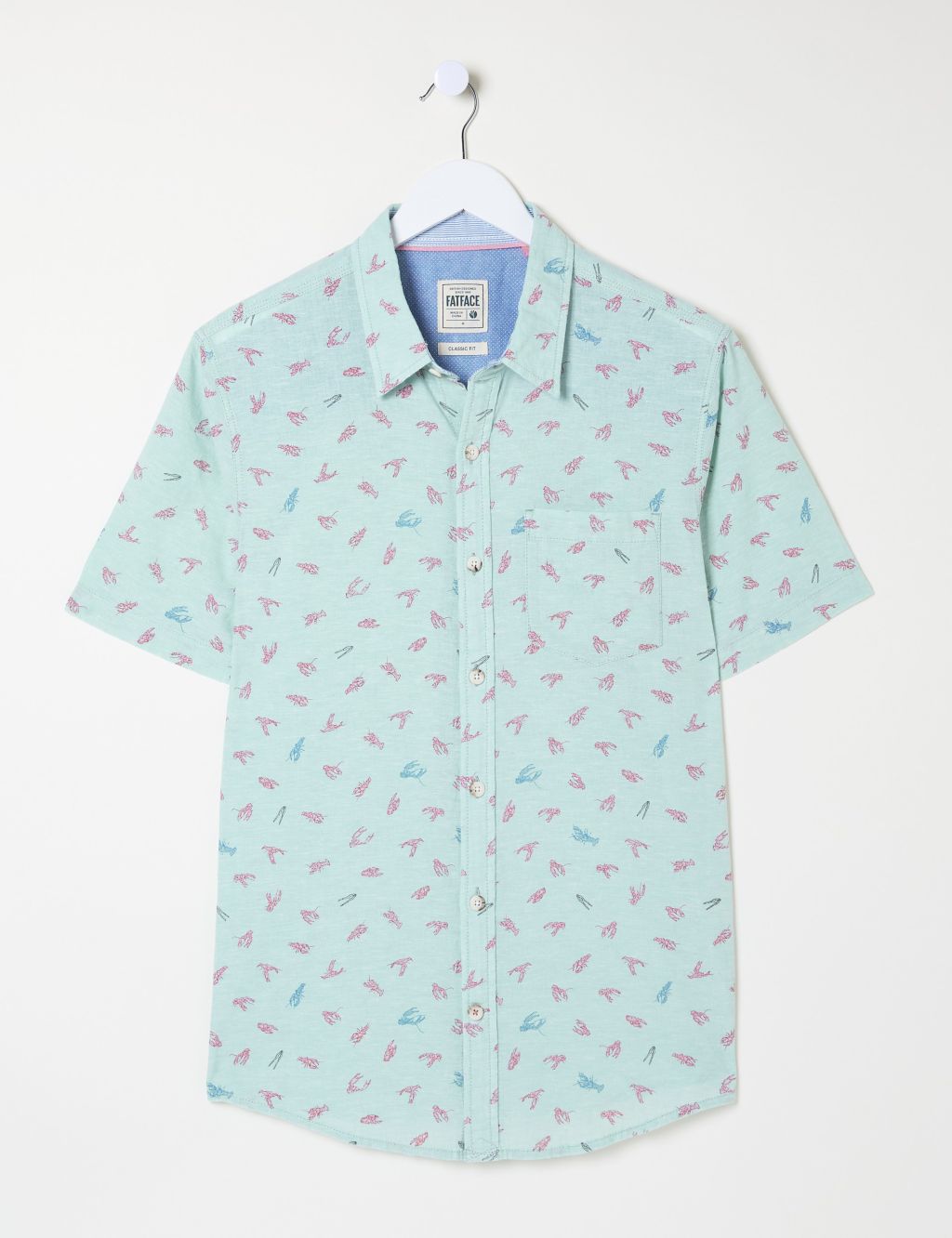 Linen Blend Lobster Print Shirt