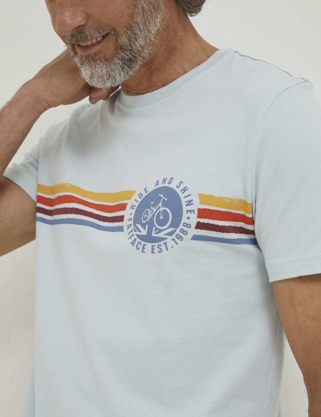 Pure Cotton Striped Bike Print T-Shirt image 2
