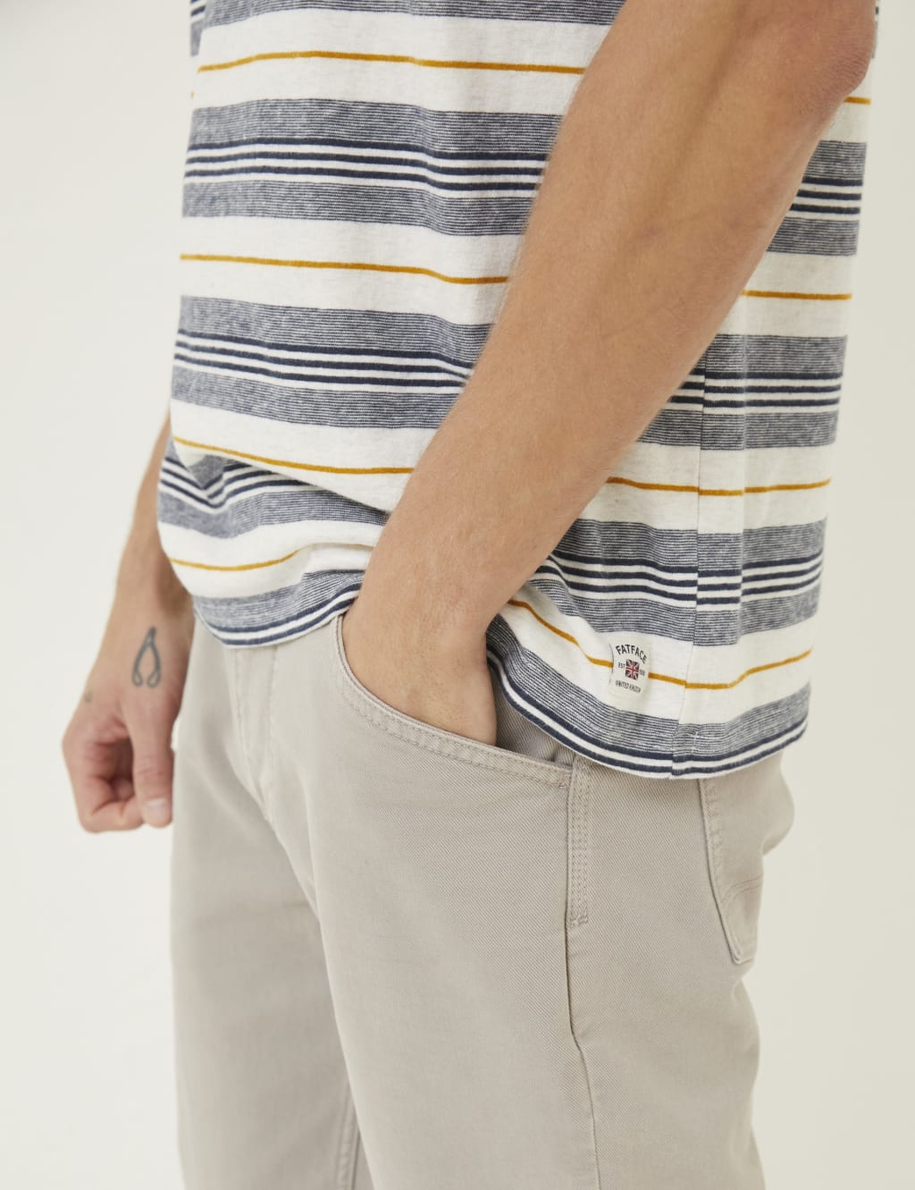 Pure Cotton Striped Crew Neck T-Shirt image 2