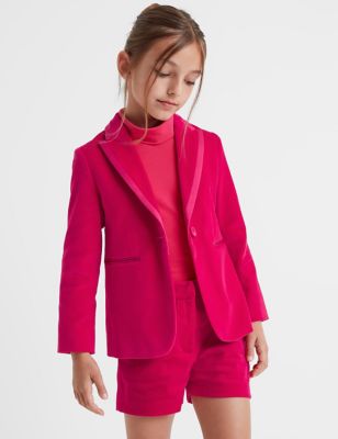 Reiss Girl's Velvet Blazer (4-14 Yrs) - 5-6 Y - Pink, Pink