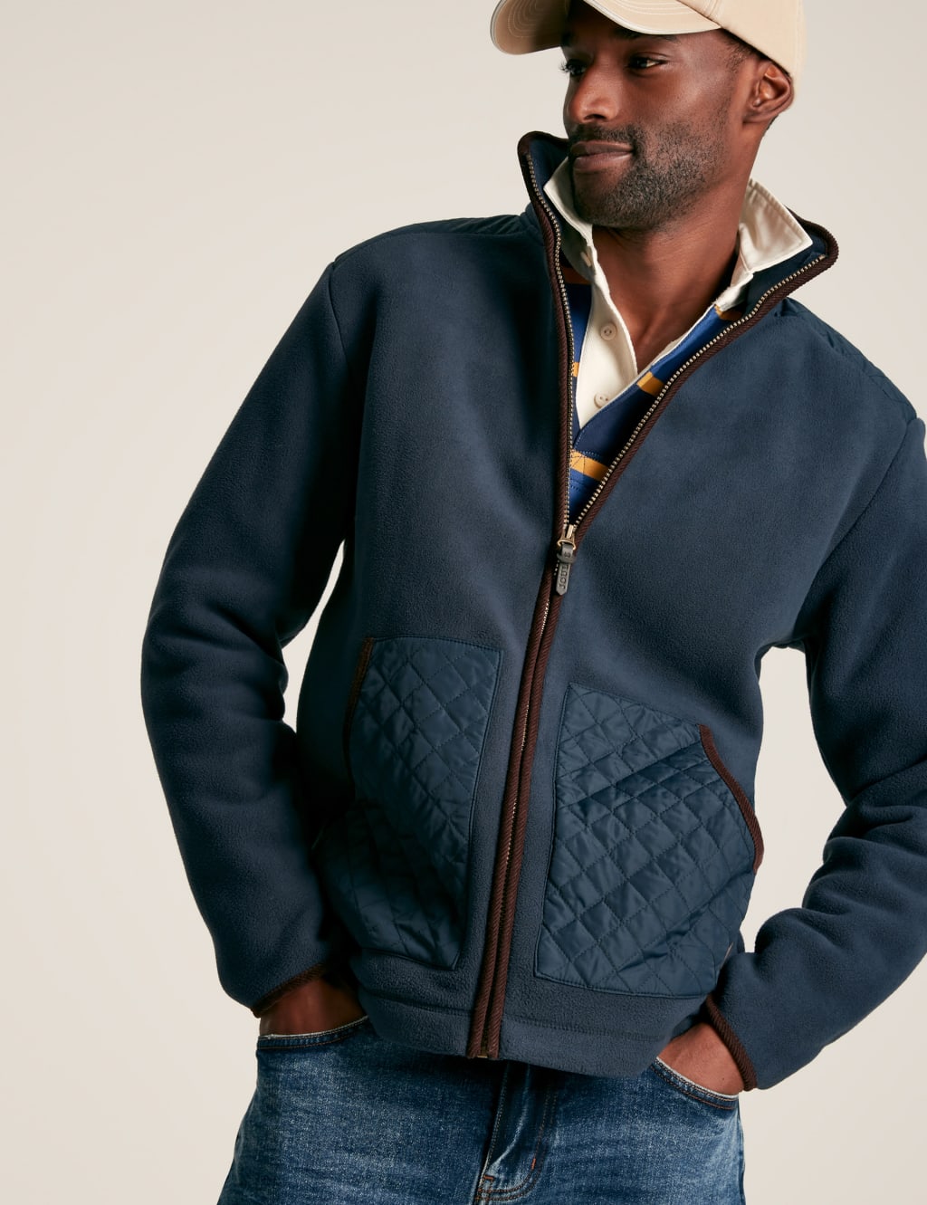 Fleece Funnel Neck Zip Up Jacket