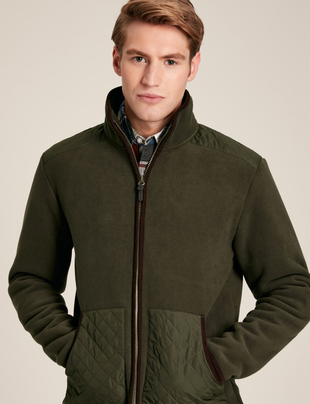 Fleece Funnel Neck Zip Up Jacket