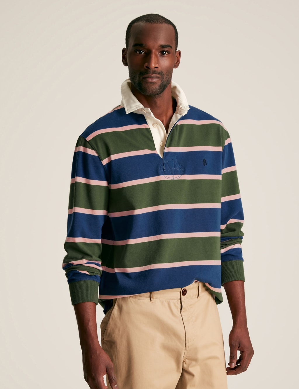 Pure Cotton Striped Long Sleeve Rugby Shirt