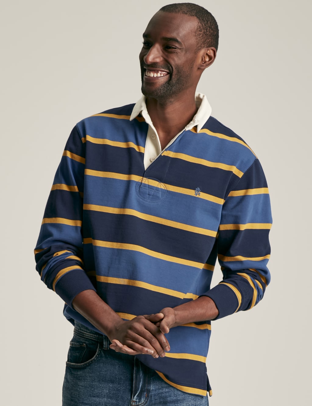 Pure Cotton Striped Long Sleeve Rugby Shirt