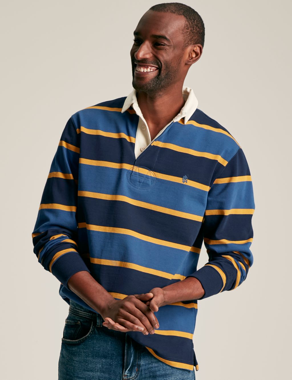 Pure Cotton Striped Long Sleeve Rugby Shirt