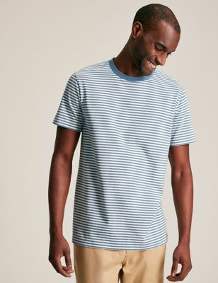 Joules Mens Pure Cotton Striped T-Shirt - M - Blue Mix, Blue Mix