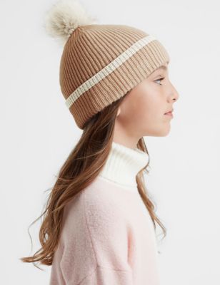 Reiss Girls Wool Rich Winter Hat (3-14 Yrs) - 7-10 - Tan, Tan