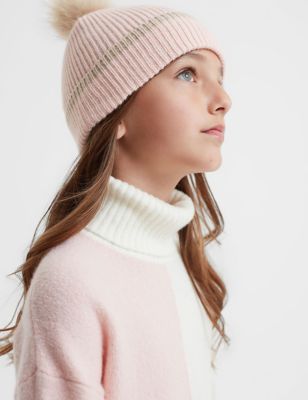Reiss Girls Wool Rich Winter Hat (3-14 Yrs) - 7-10 - Pink, Pink