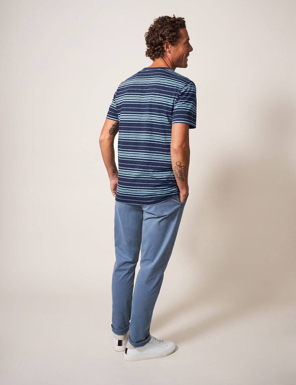 Pure Cotton Striped Crew Neck T-Shirt image 3