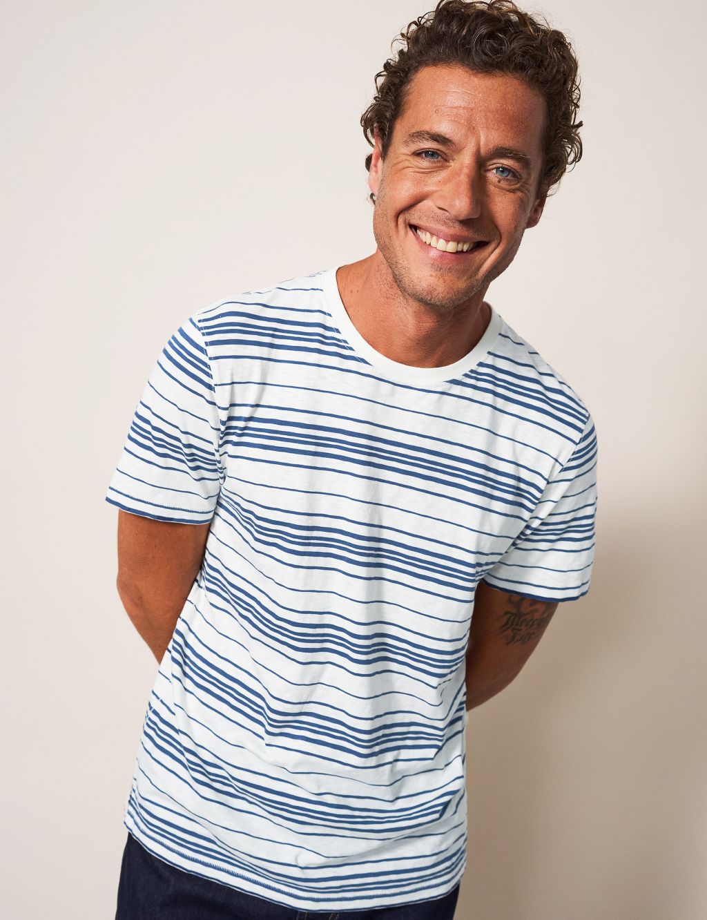 Relaxed Fit Pure Cotton Striped T-Shirt image 1