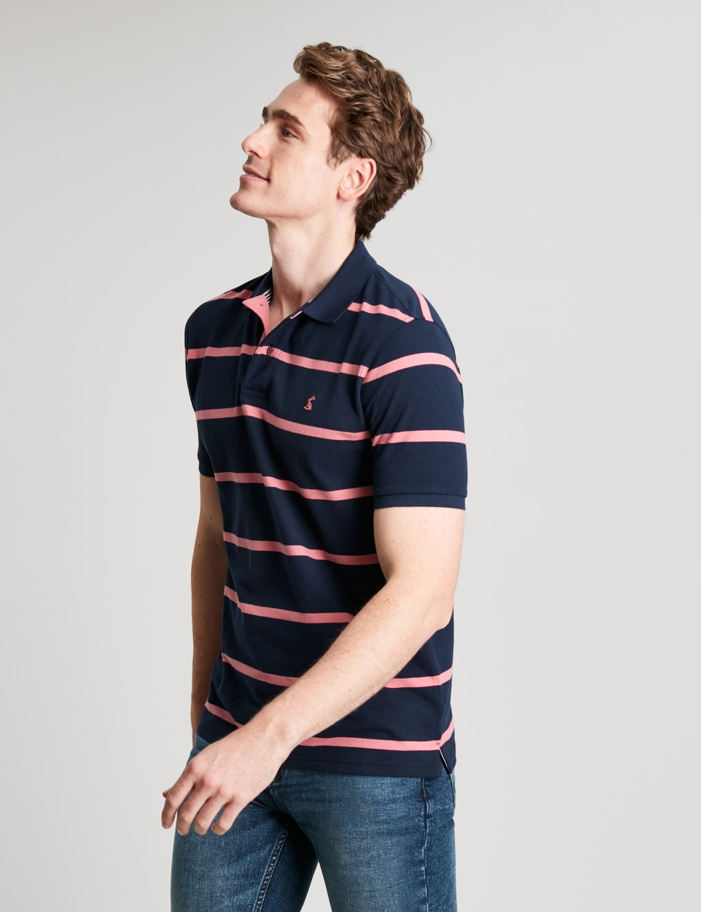 Pure Cotton Pique Striped Polo Shirt image 3