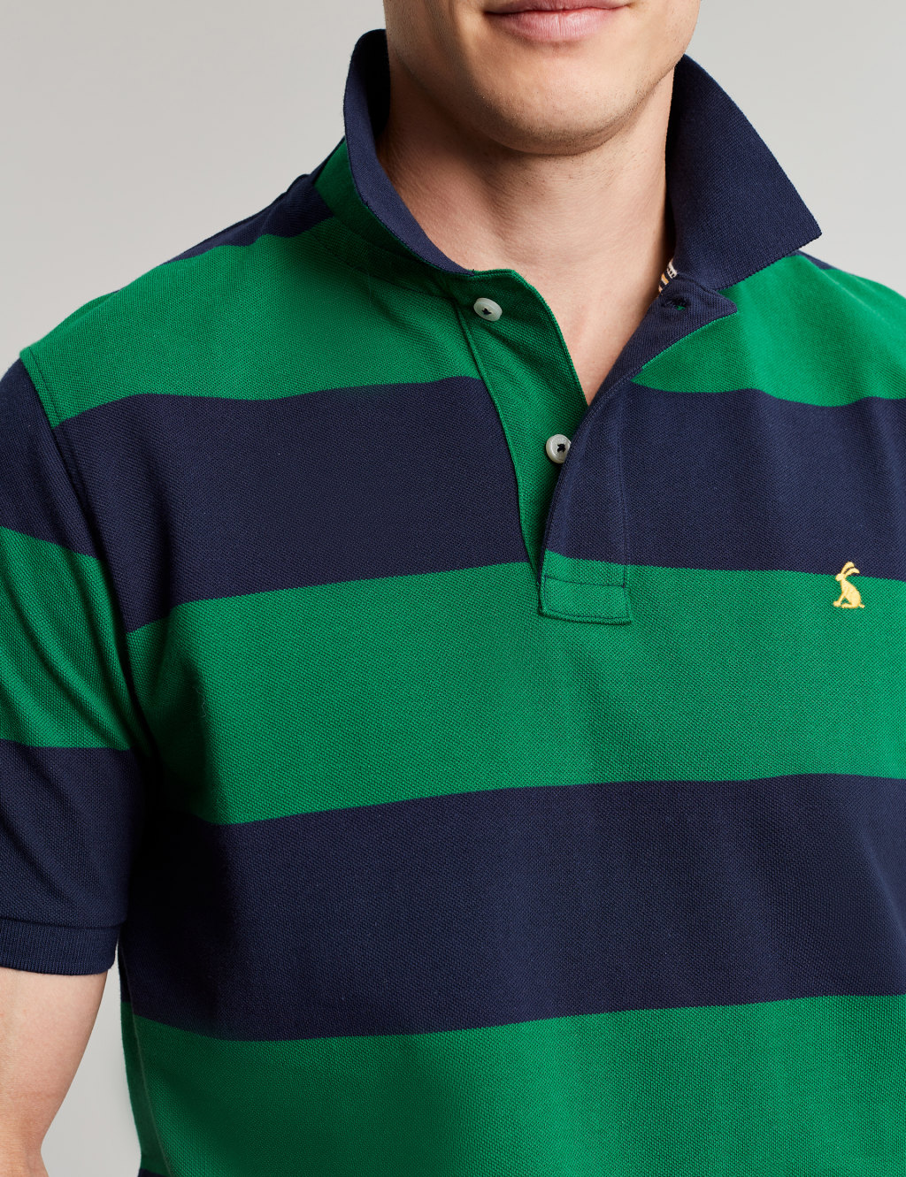 Pure Cotton Pique Striped Polo Shirt image 3