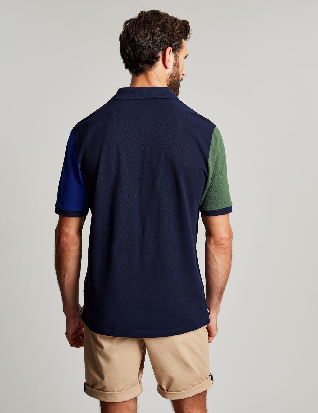 Pure Cotton Striped Colour Block Polo Shirt image 4