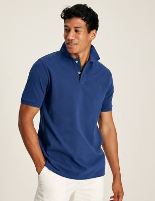 Joules Mens Pure Cotton Pique Polo Shirt - Blue, Blue,Navy