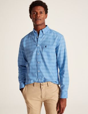 Joules Mens Pure Cotton Check Oxford Shirt - Blue Mix, Blue Mix