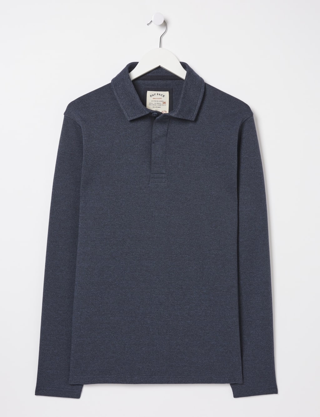 Cotton Rich Textured Long Sleeve Polo Shirt image 1