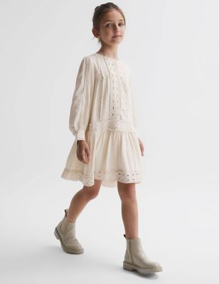 Reiss Girls Lace Detail Dress (4-14 Yrs) - 9-10Y - White, White