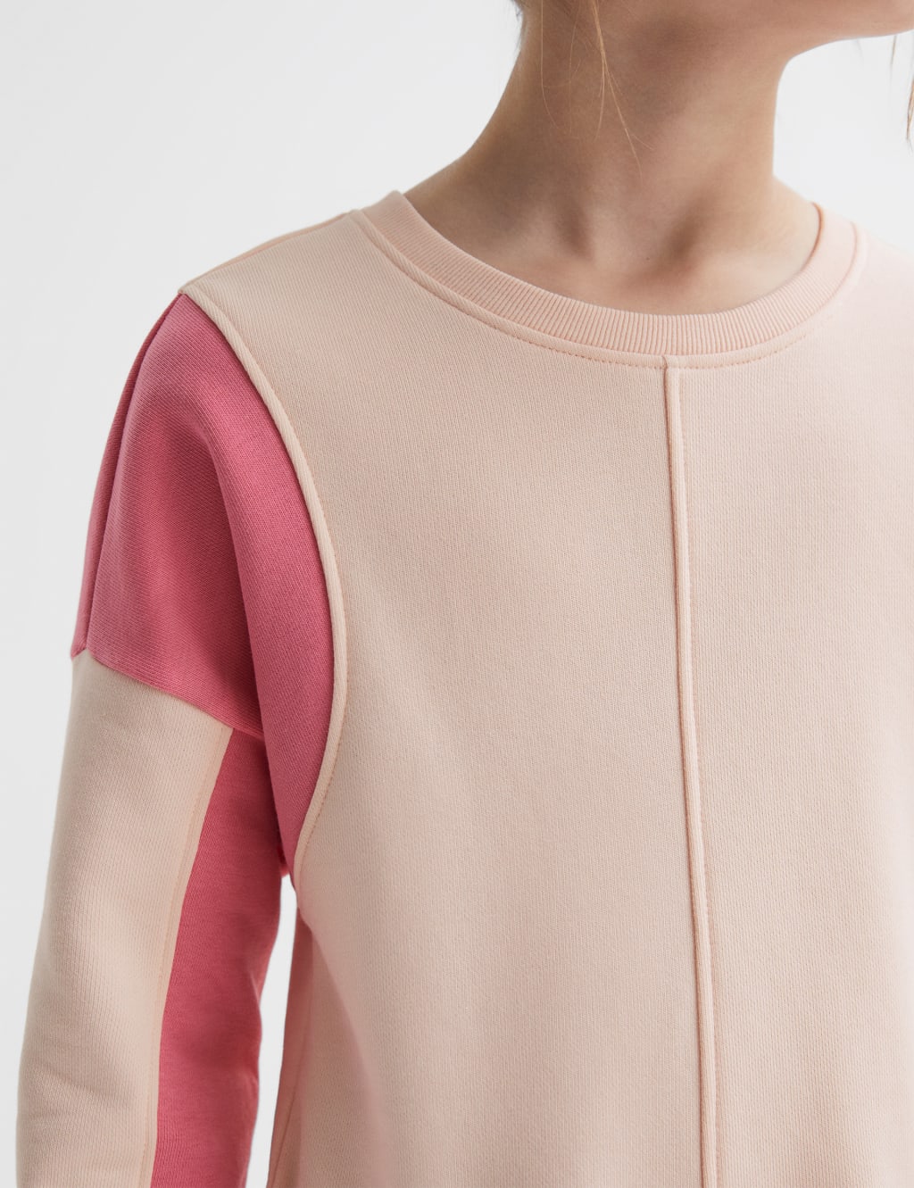 Cotton Rich Colour Block Sweatshirt Dress (4-14 Yrs) image 4