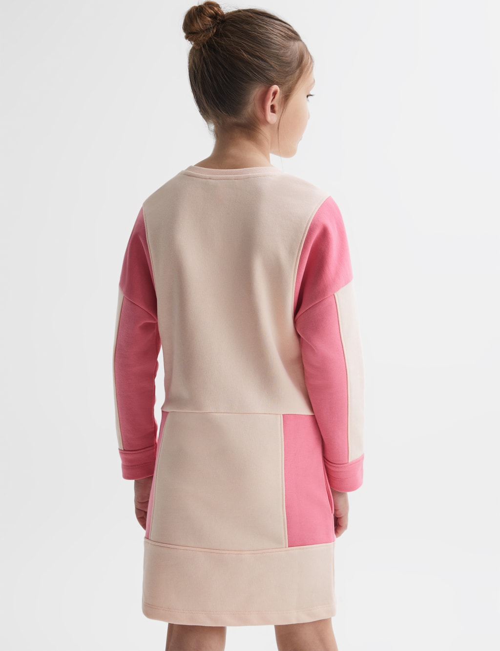 Cotton Rich Colour Block Sweatshirt Dress (4-14 Yrs) image 5