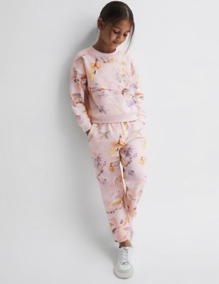 Reiss Girls Cotton Rich Floral Top & Bottom Outfit (4-14 Yrs) - 4-5 Y - White, White